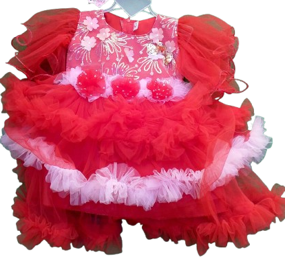 Princess Red Party Frock for Baby Girl